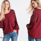 💃Sequin Stitching Women's Round Neck Loose Raglan Sleeve Top(💖Special Promotion)