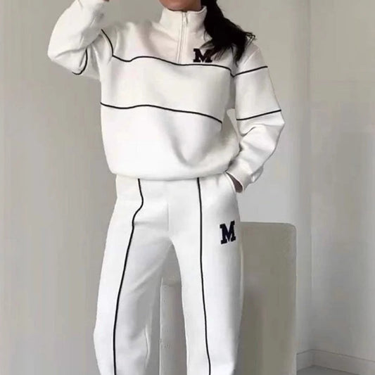 Women's Casual Letter M Long Sleeve Two Piece Set