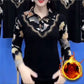 Women's Winter Thickened Half-Button Print Top