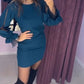 💖Limited Time Holiday Sale 50% off💖Long Sleeve Mesh Dress with Round Neck