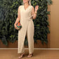 💖Limited Sale 50% OFF💖Women's Solid Colour Casual V-Neck Tied Jumpsuit