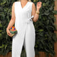 💖Limited Sale 50% OFF💖Women's Solid Colour Casual V-Neck Tied Jumpsuit