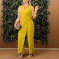 💖Limited Sale 50% OFF💖Women's Solid Colour Casual V-Neck Tied Jumpsuit