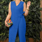 💖Limited Sale 50% OFF💖Women's Solid Colour Casual V-Neck Tied Jumpsuit