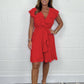 ❤️2025 New Products❤️Women's Elegant Waist Tie V-Neck Ruffle Dress