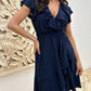 ❤️2025 New Products❤️Women's Elegant Waist Tie V-Neck Ruffle Dress