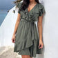 ❤️2025 New Products❤️Women's Elegant Waist Tie V-Neck Ruffle Dress