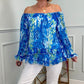✨2025 Fashion New 50% OFF💝Printed One-Shoulder Long Sleeve Women's Chiffon Shirt