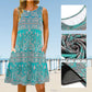 💖LAST DAY SALE 50% OFF💖Summer Printed V-Neck Sleeveless Beach Dress