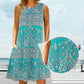 💖LAST DAY SALE 50% OFF💖Summer Printed V-Neck Sleeveless Beach Dress