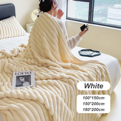 ⏳LAST DAY SPECIAL PRICE: ￡11.99!!🎁Super Soft Fur Ribbed Fleece Throw Blanket⛄🔥