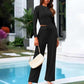 💥Christmas Sale 50% OFF👚Crop Top Straight Leg Pants 2-Piece Lounge Set ✨Cozy holiday style! Perfect for relaxing & festive gatherings🎄