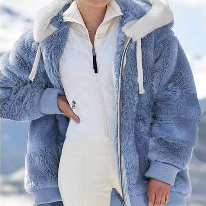 ❄️Black Friday Sale 50% OFF!!⚡50K+ SOLD!✨Hooded Fleece Jacket with Shearling Lining - Windproof & Thermal Insulation for Extreme Cold Weather ❄️🛡️