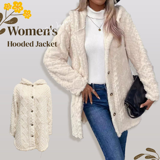 ✨New Year Sale 55%OFF🍂 Stay Cozy & Stylish! Women's Warm Jacquard Hooded Cardigan 🧥