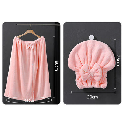 🔥Last Day Sale 70% OFF!!🔥Plus Size Adjustable Bath Skirt & Quick-Dry Cap Set