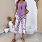 💥Last Day Special Price:£ 15.99👗Women's 2-Piece Set – Layered Asymmetrical Tunic Top & Printed Wide Leg Pants, Breathable Polyester✨