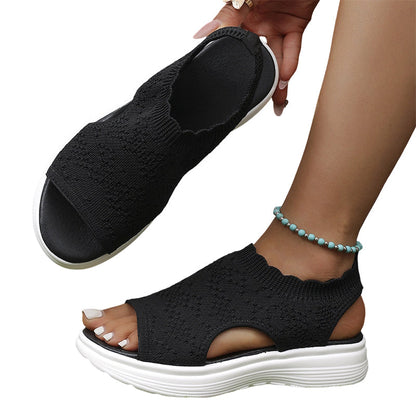 ⏳LAST DAY SALE ONLY ￡11.99!!🔥🔥Women's Breathable Knit Platform Sandals