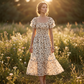 🔥2026 Summer Hot Sale 50% OFF!✨Square Neck Floral Midi Dress – Smocked Bodice, Flowy Tiered Skirt, Romantic🌸