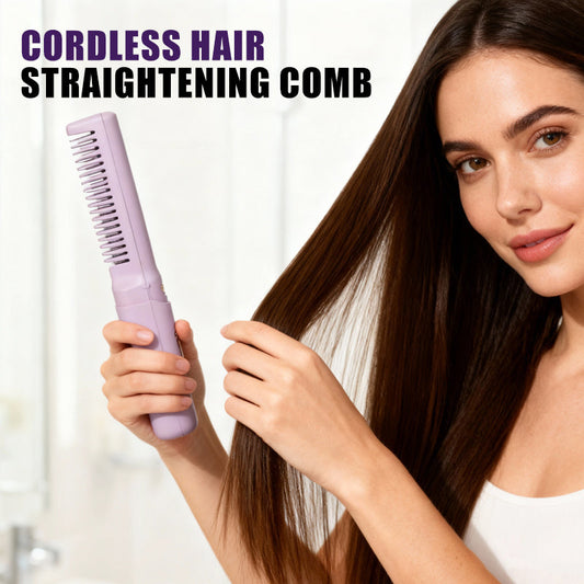 🔥 50% OFF! 💇‍♀️ Portable 2-in-1 Cordless Hair Straightener & Curling Comb – Quick, Easy & Travel-Friendly ✨