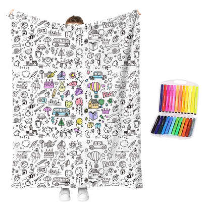 ⏳LAST DAY SALE ONLY ￡11.99!!⚡Creative Cozy Coloring Blanket Kit – Relax, Create & Stay Warm!