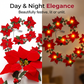🎁🎄Christmas Sale 50% OFF!😍 Poinsettia Flower String Lights – Add a Warm Holiday Glow ✨