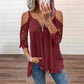 💃2026 Summer New Arrival 50% OFF💥Women's Lace Cold Shoulder Top with Zipper