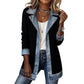 🌸⌛ LAST DAY SPECIAL PRICE – 50% OFF!! 🍂🔥 Women’s Elegant Denim Spliced Ribbed Knit Coat