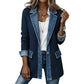 🌸⌛ LAST DAY SPECIAL PRICE – 50% OFF!! 🍂🔥 Women’s Elegant Denim Spliced Ribbed Knit Coat