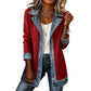 🌸⌛ LAST DAY SPECIAL PRICE – 50% OFF!! 🍂🔥 Women’s Elegant Denim Spliced Ribbed Knit Coat