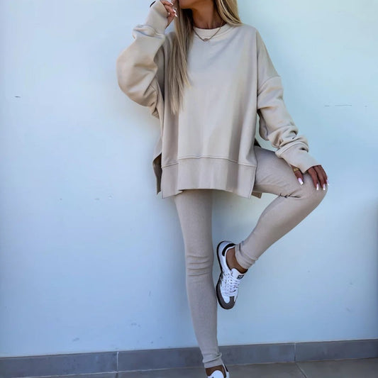 ⏳ LAST DAY SALE – 50% OFF! 🔥 Women's Long Sleeve Printed Sweatshirt and Leggings 2-Piece Set ✨