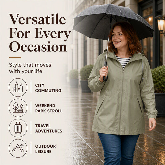 ⏳LAST DAY SALE £18.99!!💥Women's Outdoor Waterproof Hooded Jacket🌧🧥