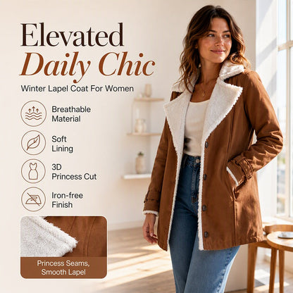 🔥LAST DAY SALE ONLY￡23.99!!🌿Women's Warm-Lined Lapel Collar Jacket