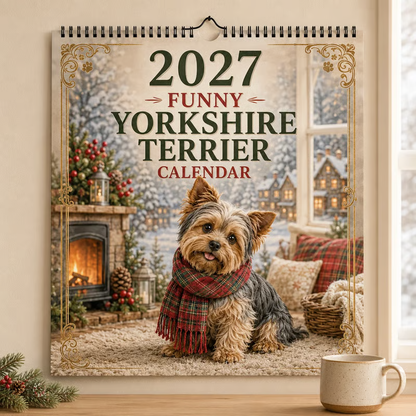 🐶 50% OFF! 2027 Yorkshire Terrier Wall Calendar – A Year of Adorable Yorkies ✨