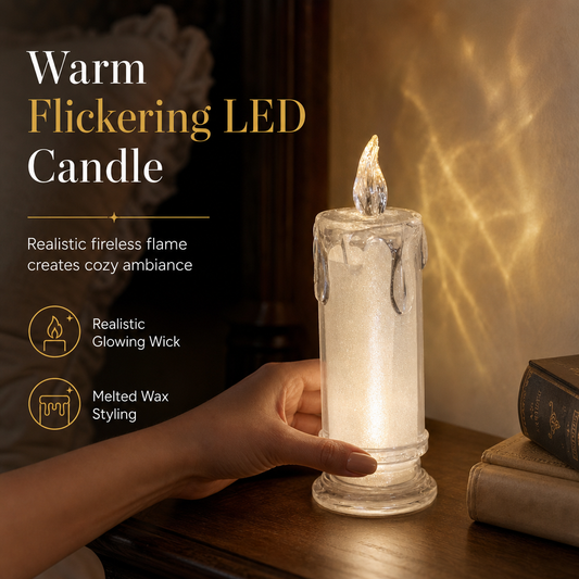 🔥 50% OFF! 🎁 Buy 1 Get 1 Free!! 🕯️ Glowing LED Electronic Candle Night Light – Flameless, Cosy & Safe ✨
