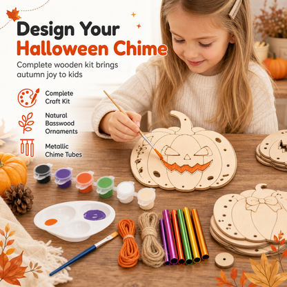 🔥 50% OFF! 🎁 Buy 1 Get 1 Free!! 🎃 Halloween Wooden Pumpkin DIY Craft Kit – Creative Halloween Fun for All Ages ✨