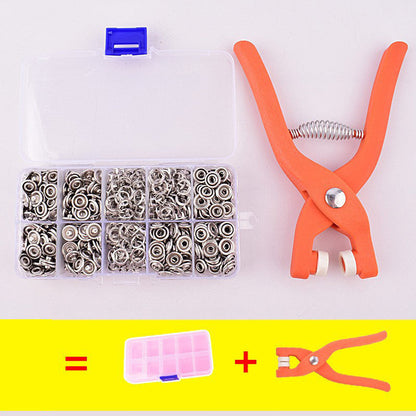 ⏳ LAST DAY SALE – 50% OFF! 🔘 Sew-Free Snap Fastener Plier Kit: Stainless Steel, Ergonomic, with Storage Box, 50-200 Sets