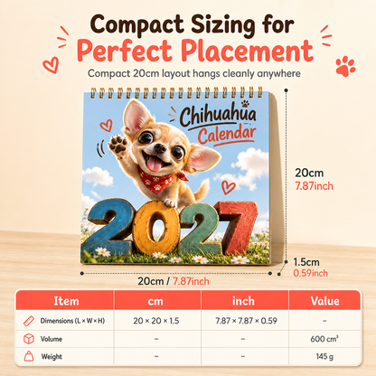 🎄🎁 Christmas Sale – 50% OFF! 🐕 Chihuahua 12 Month Wall Calendar – Perfect Christmas Gift for Dog Lovers 📅✨