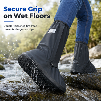 🔥 50% OFF! ☔ Waterproof High-Top Silicone Rain Shoe Covers – Reusable & Non-Slip 🛡️
