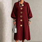 🍂Autumn Hot Sale 59% OFF🔥✨Women's Lantern Sleeve Ribbed Knit Maxi Dress