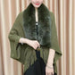 🔥Last Day Promotion 49% OFF - Winter Knit Fringe Fur Collar Shawl