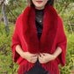 🔥Last Day Promotion 49% OFF - Winter Knit Fringe Fur Collar Shawl