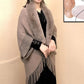 🔥Last Day Promotion 49% OFF - Winter Knit Fringe Fur Collar Shawl