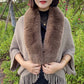 🔥Last Day Promotion 49% OFF - Winter Knit Fringe Fur Collar Shawl