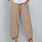 Vintage Asymmetrical Elastic Waist Pockets Pants