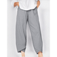 Vintage Asymmetrical Elastic Waist Pockets Pants