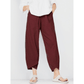 Vintage Asymmetrical Elastic Waist Pockets Pants