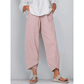 Vintage Asymmetrical Elastic Waist Pockets Pants